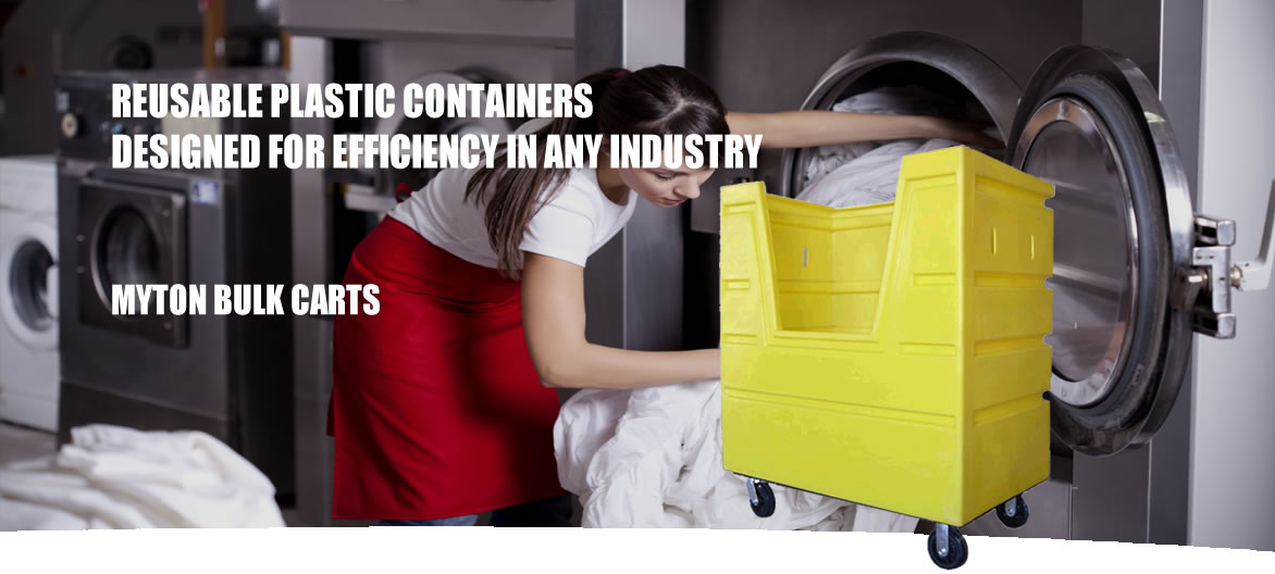 Myton reusable plastic laundry carts and bulk carts